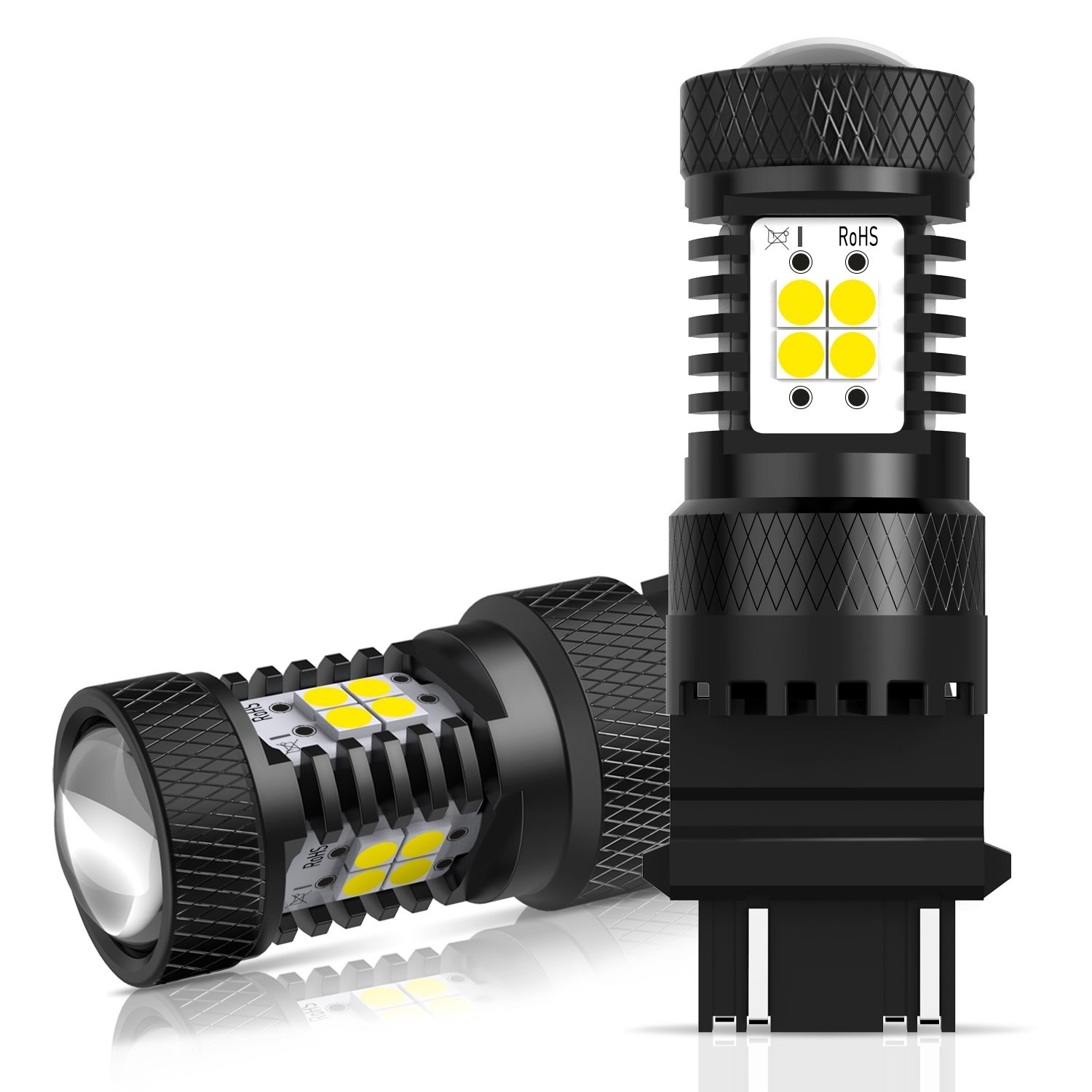 2X AUXITO 3157 3156 Turn Signal light White High Power bulb LED 2400LM EXC
