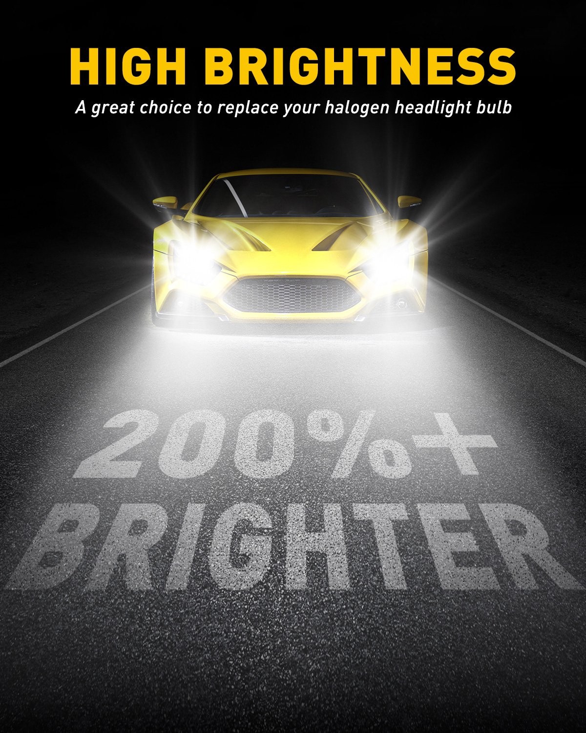 AUXITO 16000LM 60W H11 H9 H8 ZES LED Headlight Bulbs Pair DC9V-30V 6500K White