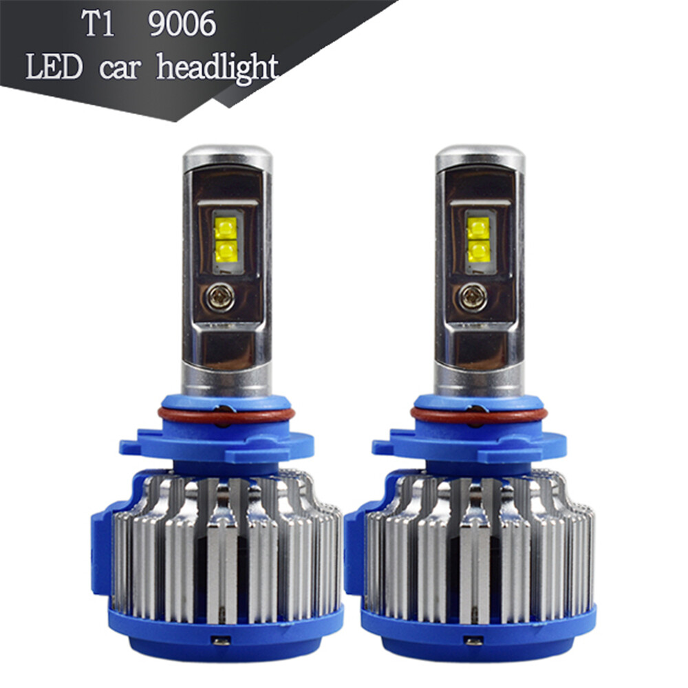 2Pcs T1 9006 HB4 Turbo LED Headlight T1 Car Light Bulb 6000K Canbus Head Lights
