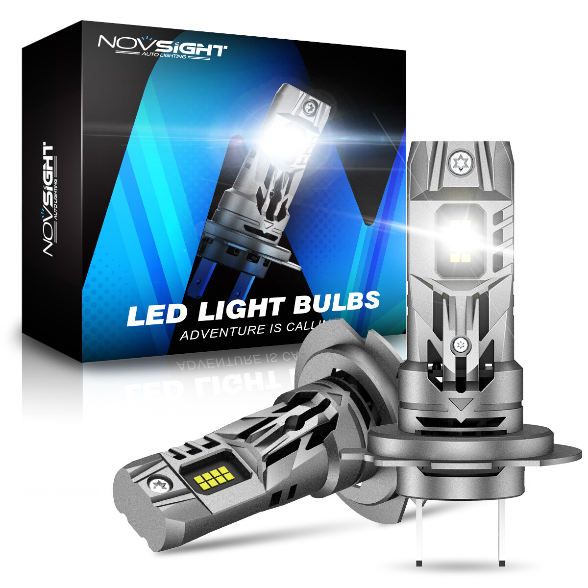 NOVSIGHT H7 H11 9005 9006 LED Headlight Bulbs Kit H/Low Beam 20000LM 500% Bright