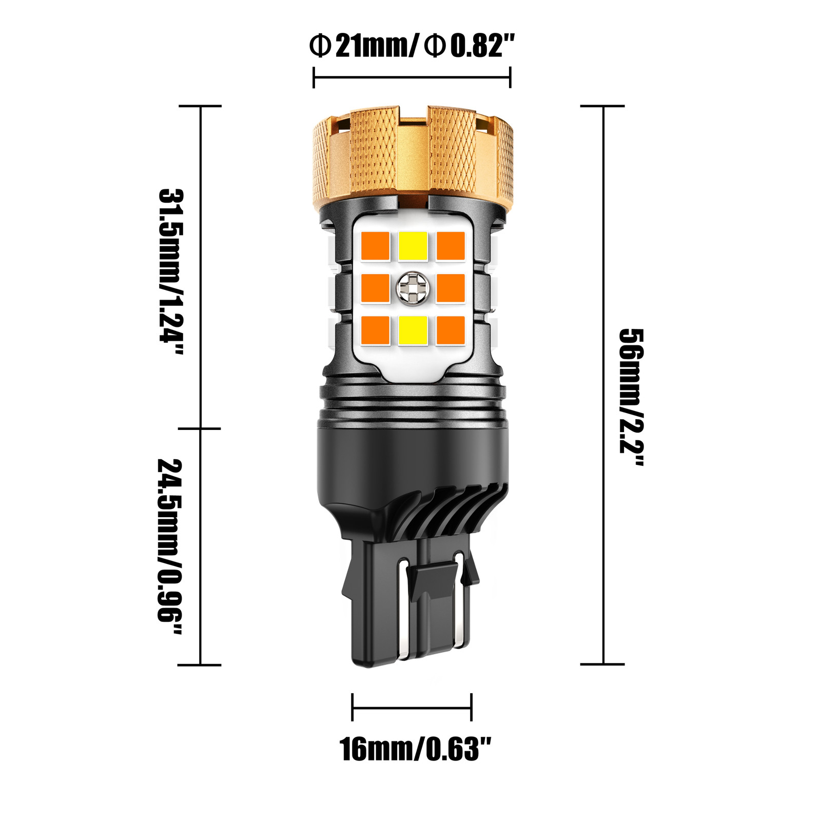 AUXBEAM 7443 7440 7444NA Switch back LED DRL/Turn Signal Light Bulbs White&Amber