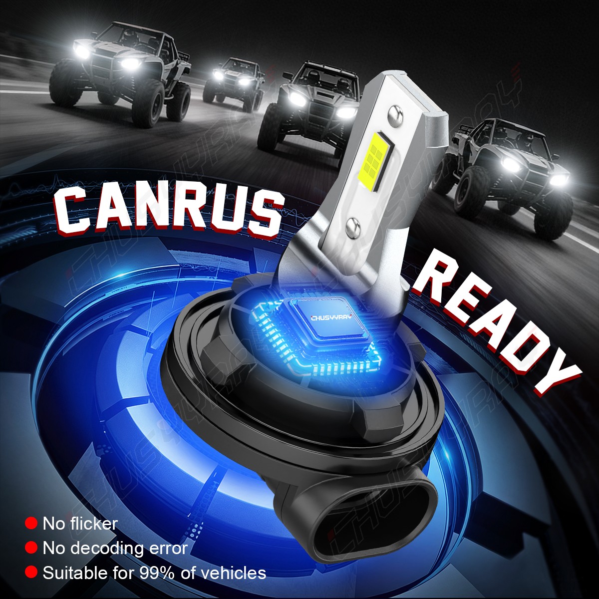 92069-7501 LED Headlight Bulbs For Polaris ATV SCRAMBLER 500 – 1997-1998