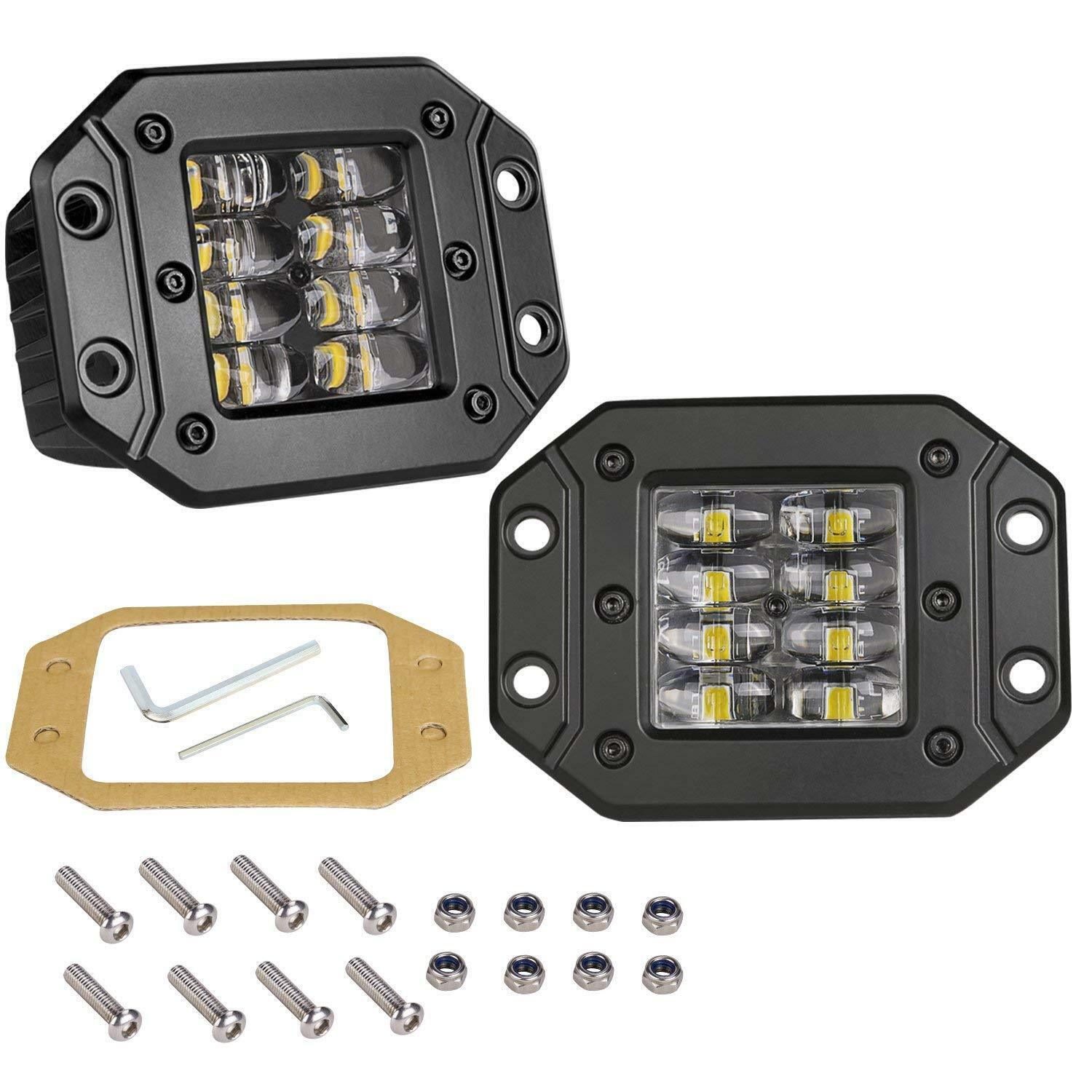 For Ford F250 F350 F450 1999-2016 Rear Bumper 160W Flush Mount LED Pods Spot 2Pc