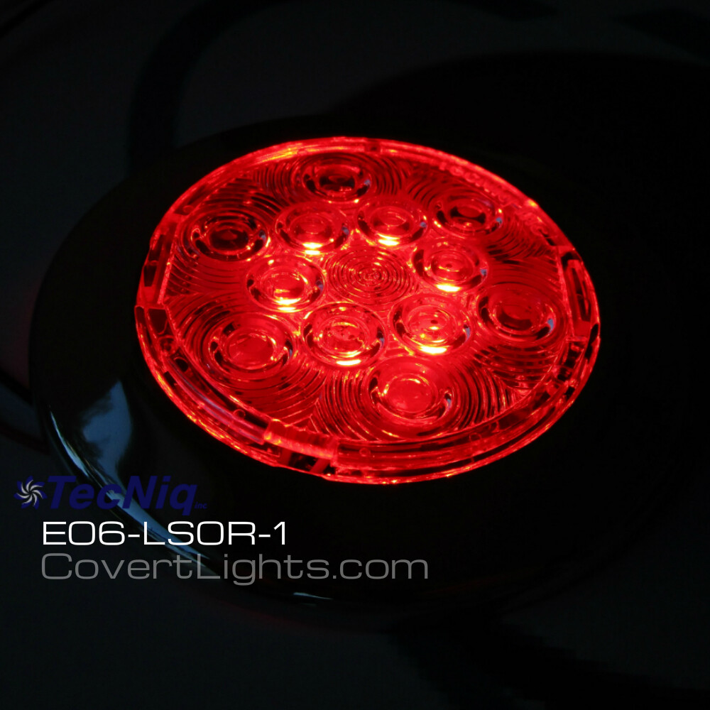 TecNiq E06 Interior Dome Light Red White 4″ Round LIfeTime Warranty USA