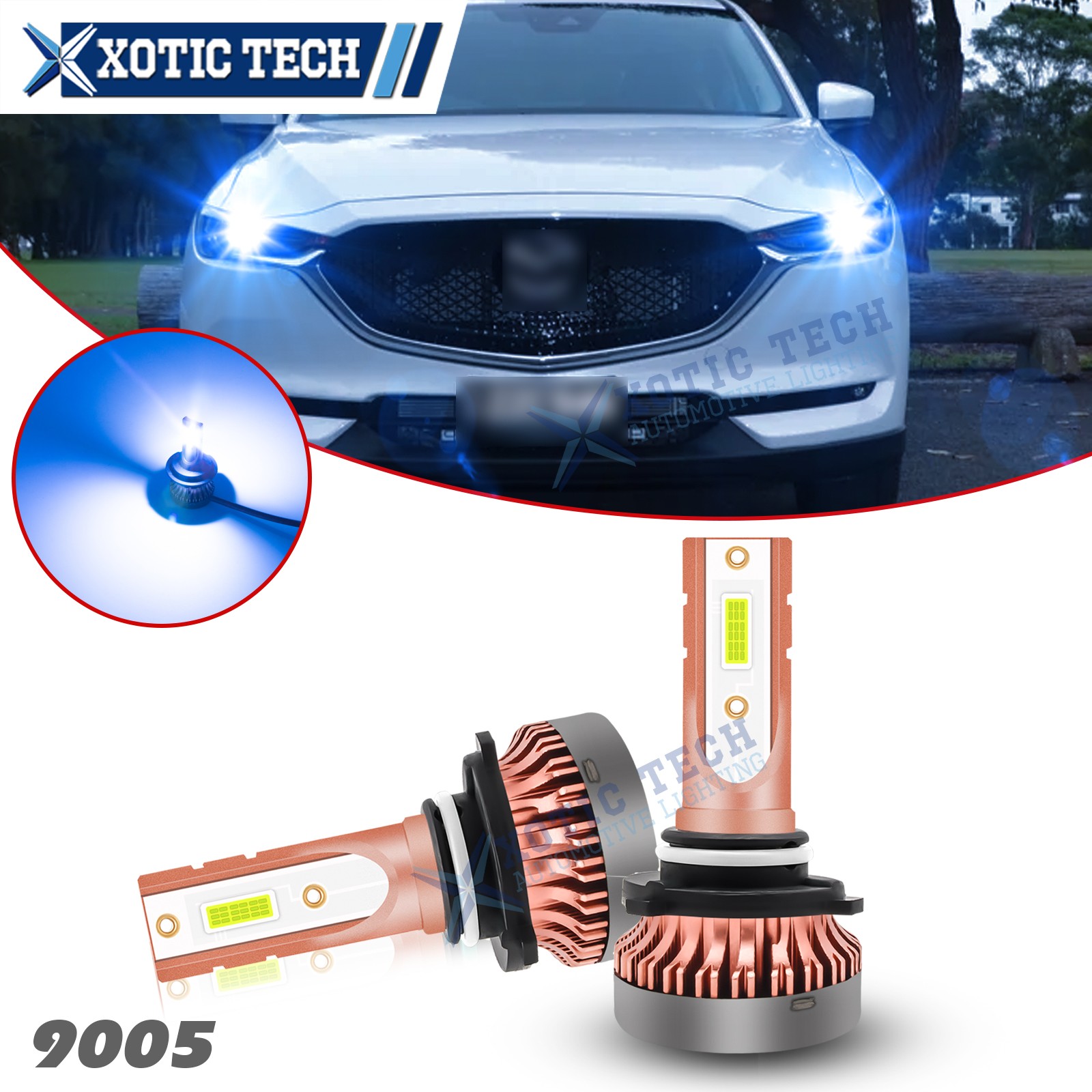 Extremely Bright Ice Blue 100W 9005 LED Bulbs Daytime Running Light For Mazda