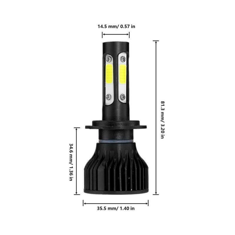 2026 4-Sides H7 LED Headlight Conversion Bulbs High/Low Beam 6500K Super Bright
