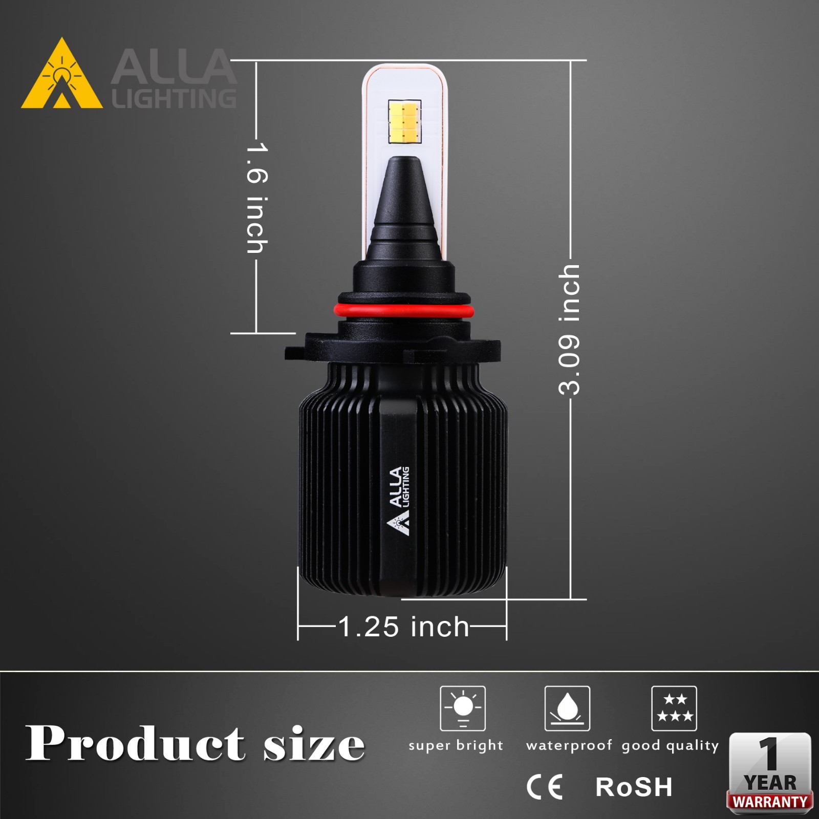 Alla 9006 LED Switchback,Fog Light Bulb|Headlight White YELLOW Bi-Color Changing