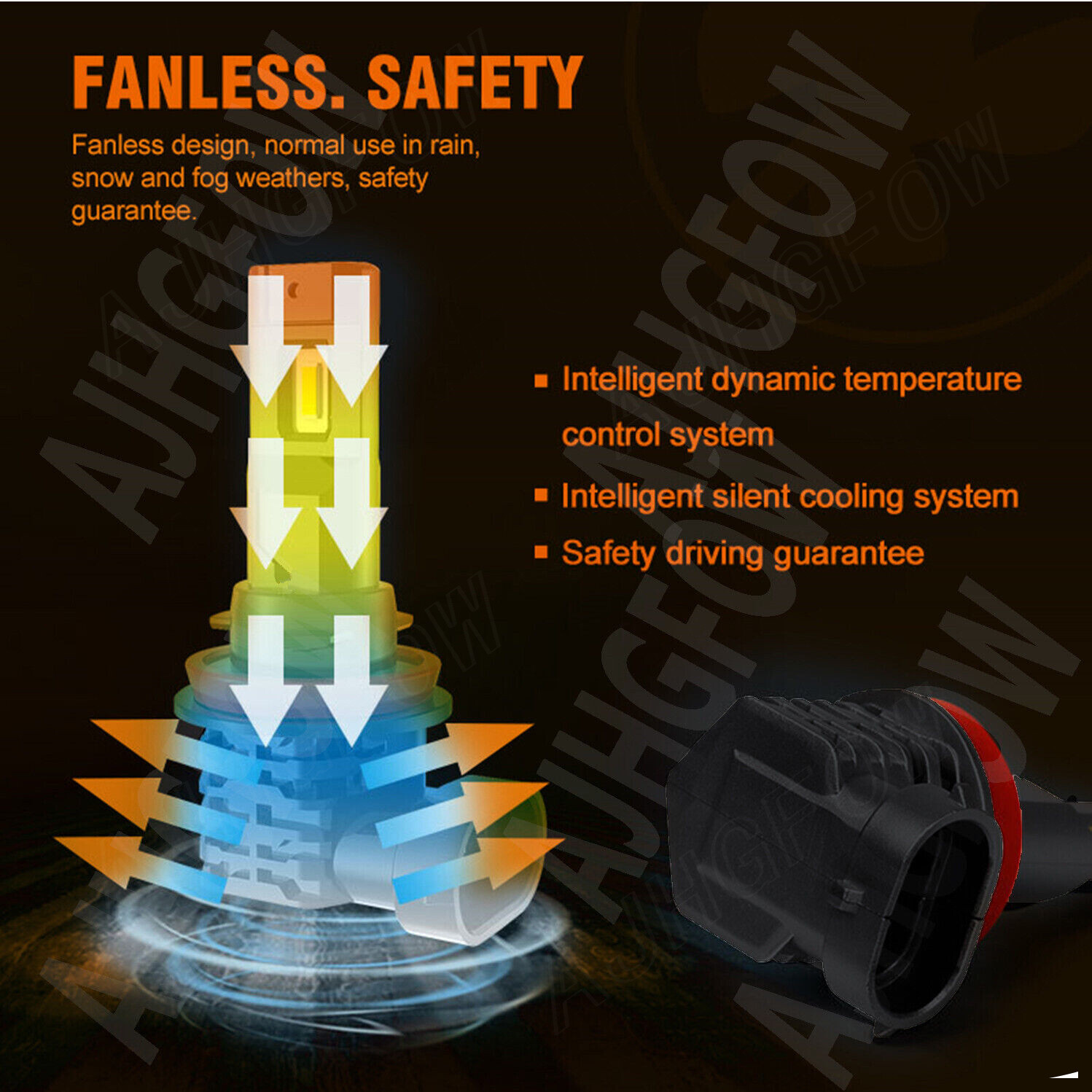 LED Headlight For Can-Am Defender HD5 HD8 HD10 Combo Bulbs Light 4X H11 72000LM
