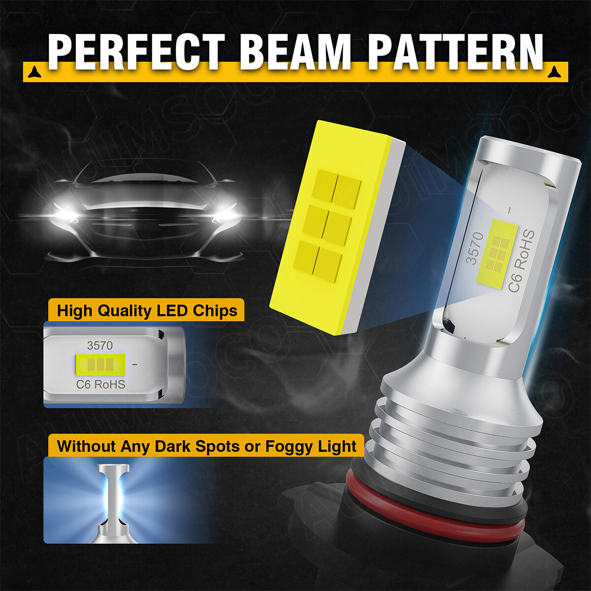 For Chevrolet Silverado 1500 2013-2021 LED Headlight Bulbs High Low Beam 80000LM
