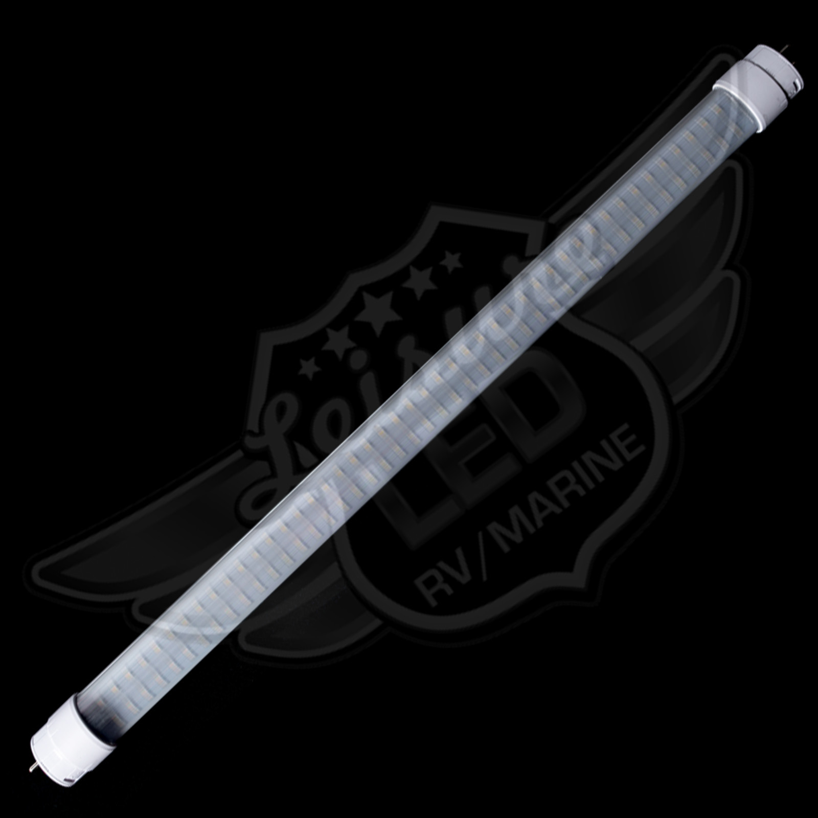 2PC 12V DC RV Marine F15T8 LED Tube Light 9W 18″(17-3/4″ pin to pin) CW 600 lm