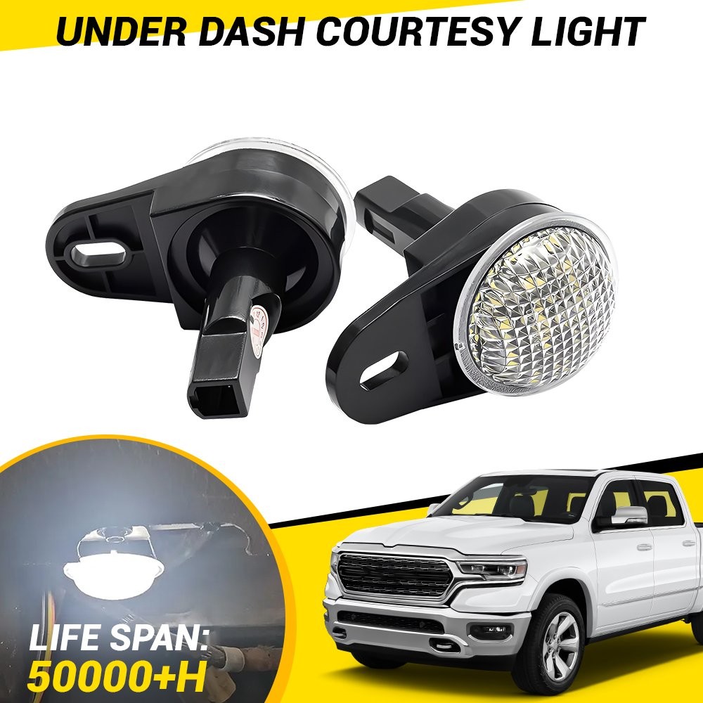 2PCS Clear LED White Under Dash Courtesy Light For 1999-2010 Jeep TJ Wrangler JK