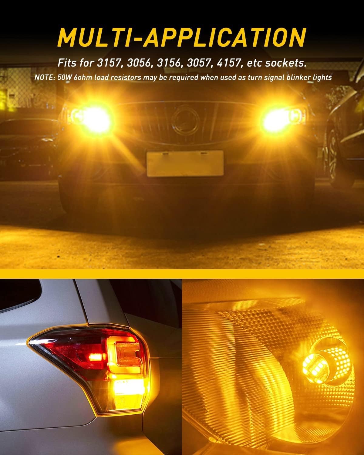 High Power 3056 Amber LED Blinker Bulbs – 1/3 Energy Consumption & Brightness