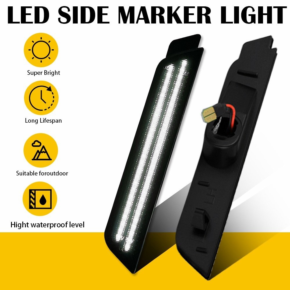 4PCS AUXITO Front&Rear Side LED Bumper Marker Light White For Chevy Camaro 10-15