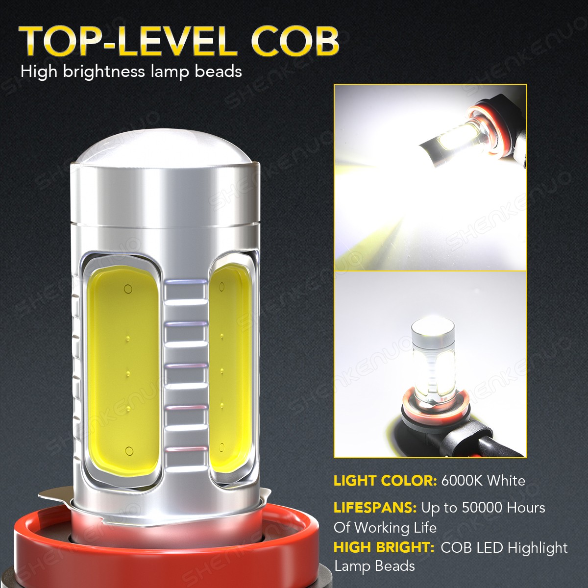 6x Combo H1+H11+H11 6000K LED Headlight High Low Beam Lamp Fog Light Bulbs Kit