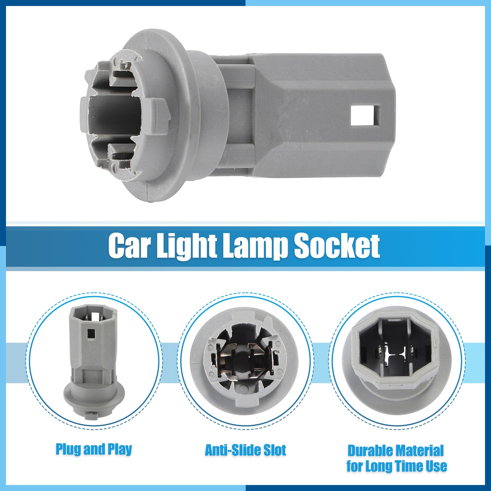 1 Pair Turn Signal Light Bulb Socket Gray fit for Toyota fit for Lexus