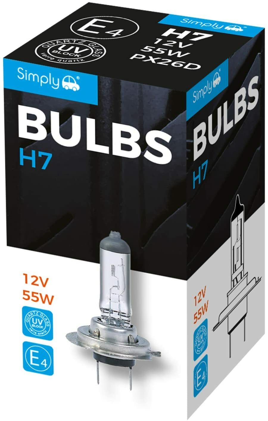 2 x H7 Bulbs For Ford Focus (477/499) 12v 55W PX26d Car headlight Halogen Bulb