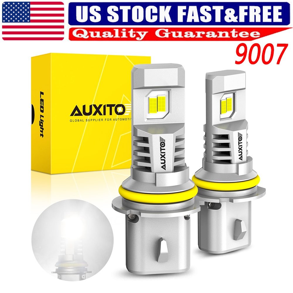 AUXITO 6500K White 9007 HB5 LED Headlight Super Bright High Low Beam CANBUS 2PCS