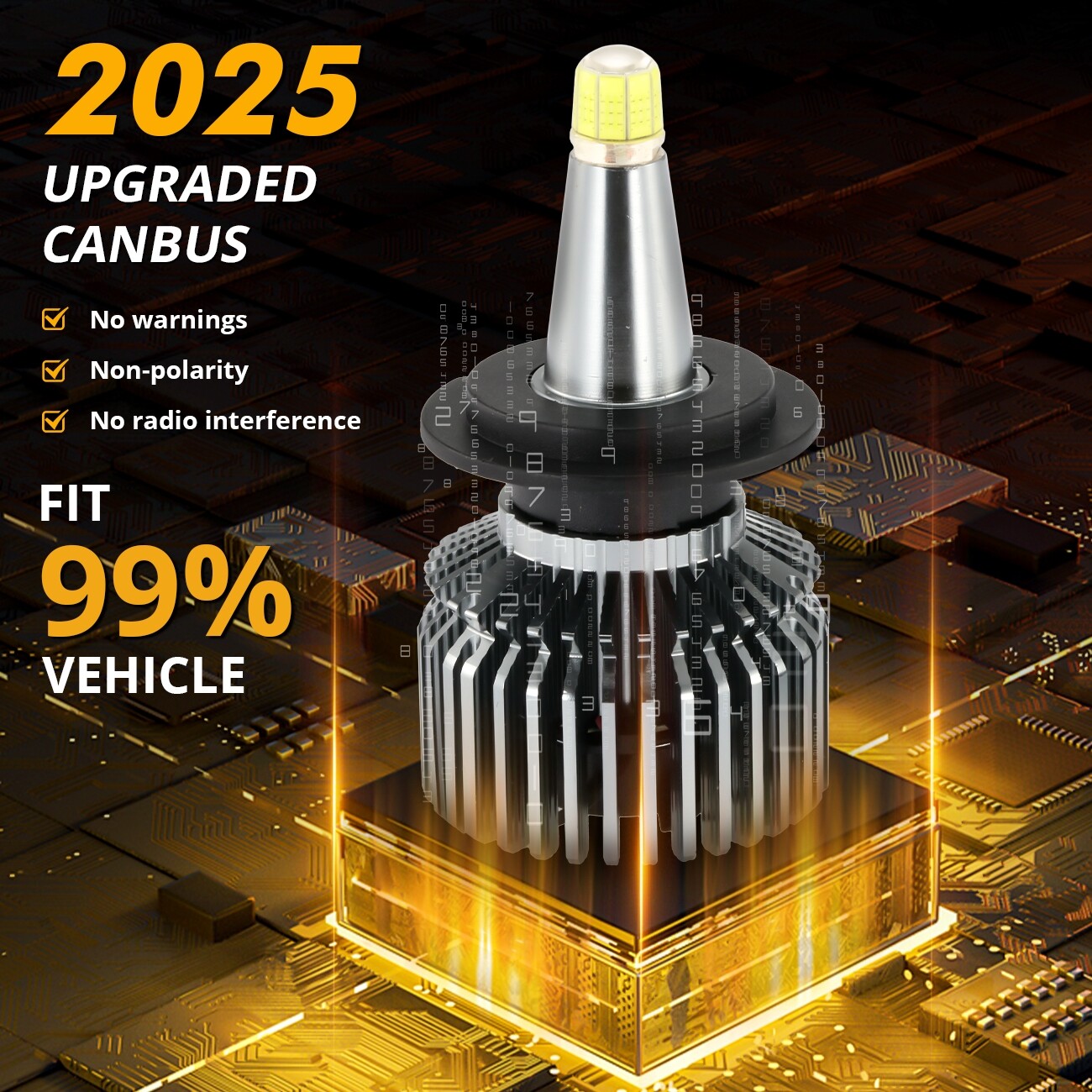 4/6/8-sides H7 LED Headlight Kit Super Bright Bulbs White High/Low Beam 6500K 2X