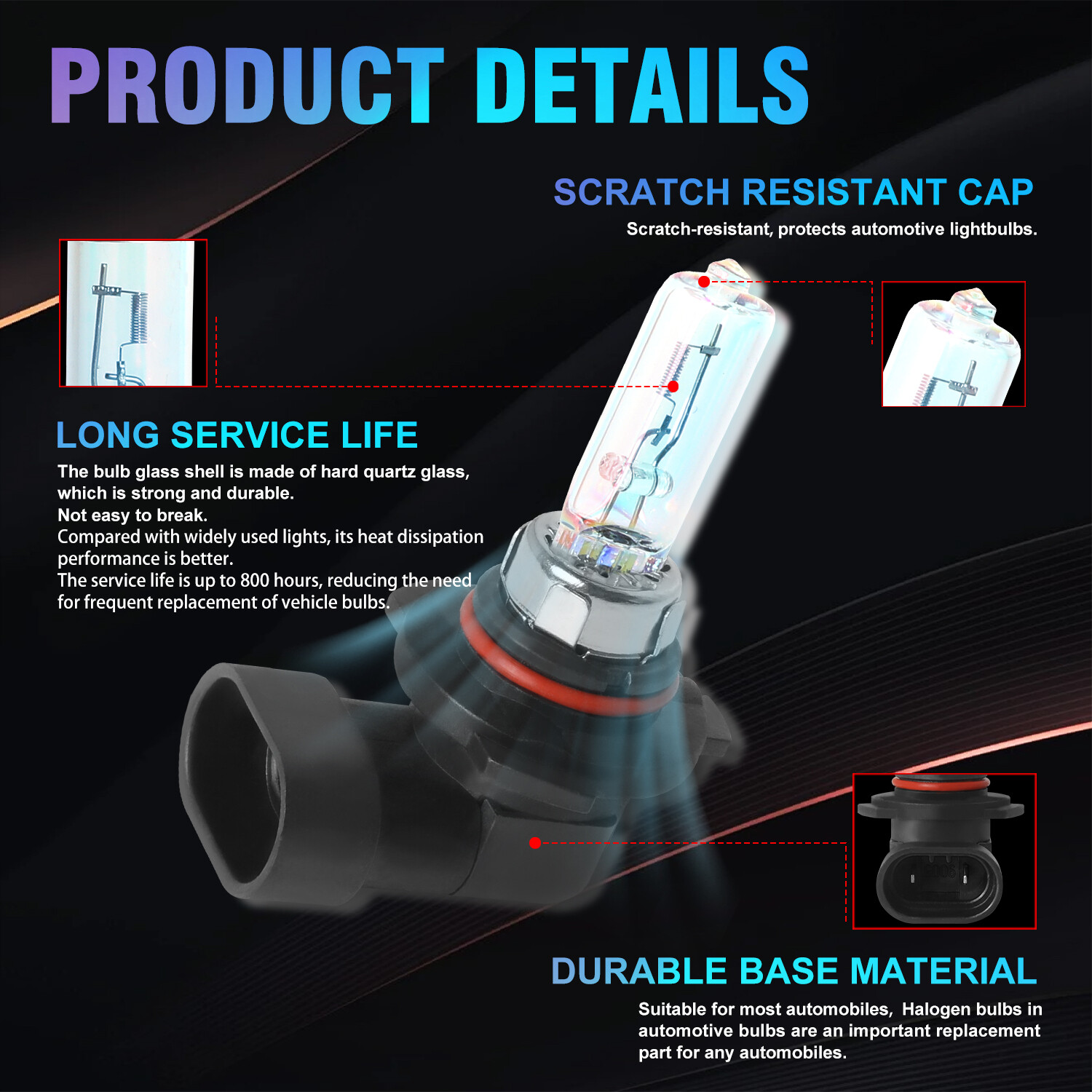 9005+9006 Headlight Halogen High Low Beam Bulb 4200K Warm White Replacement Kit