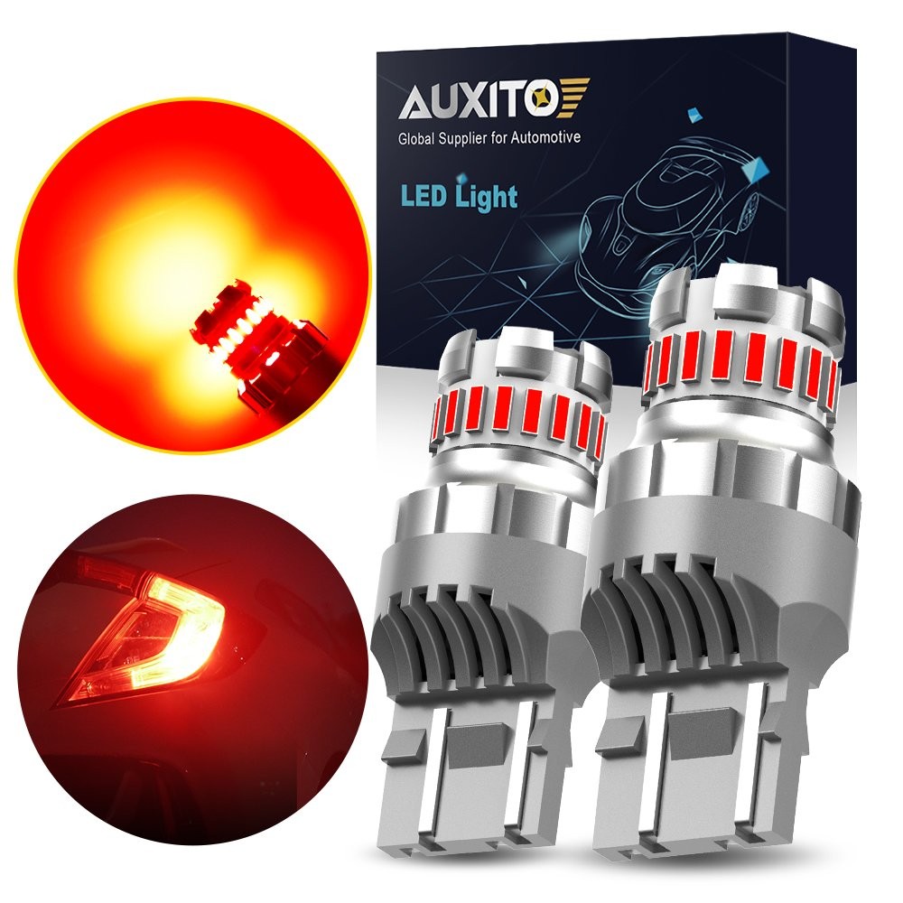 AUXITO 7443 RED Flash Strobe Blinking 7440 Brake Tail Stop Light LED Bulb 2/10x