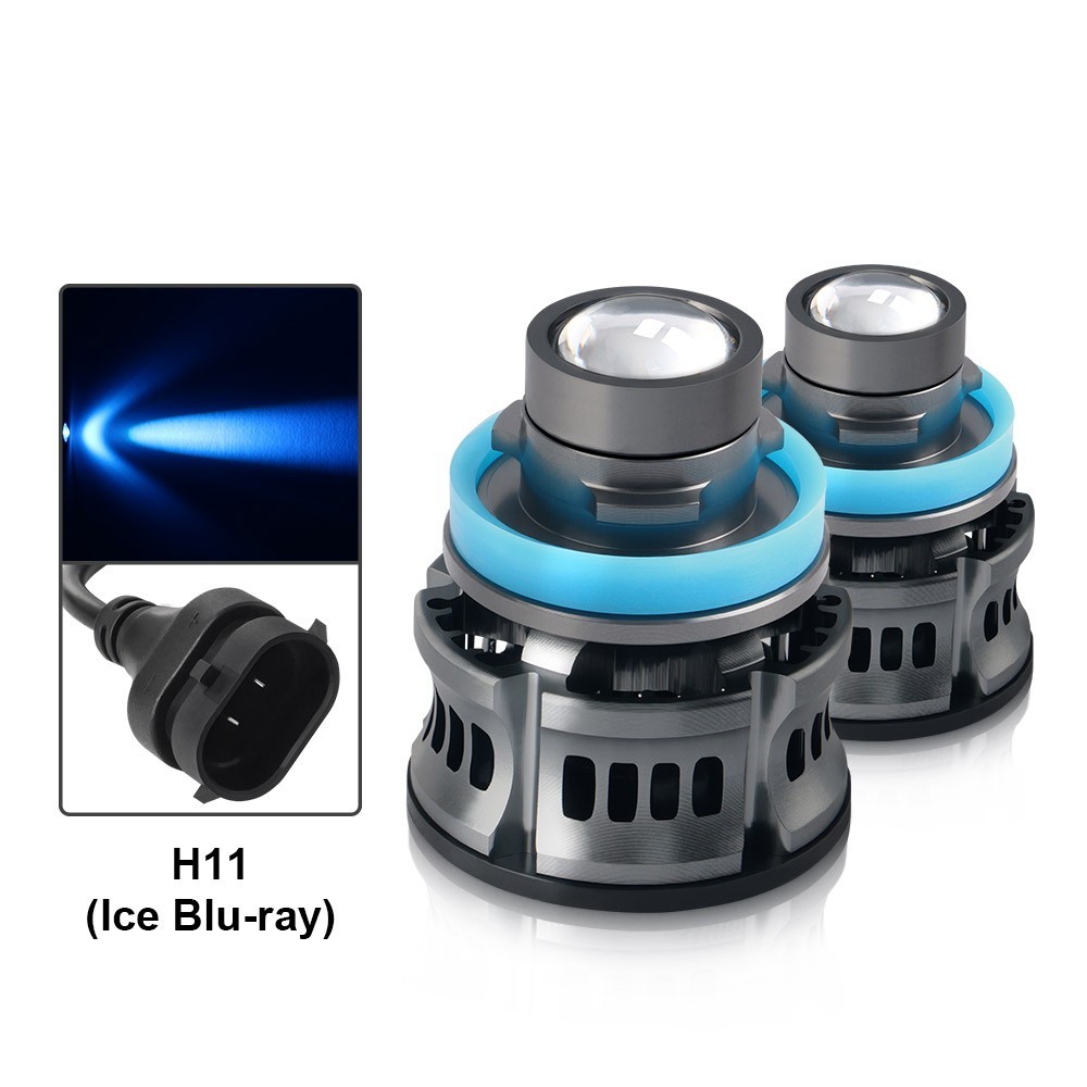 Auto H11 LED Ice Blue Laser Headlight Bulbs Projector Low Beam Fog Lights 10000k