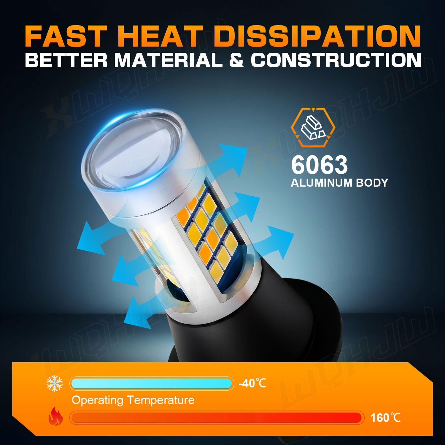 Amber 7443 7440 LED Front Turn Signal Blinker Light Bulbs XWQHJW