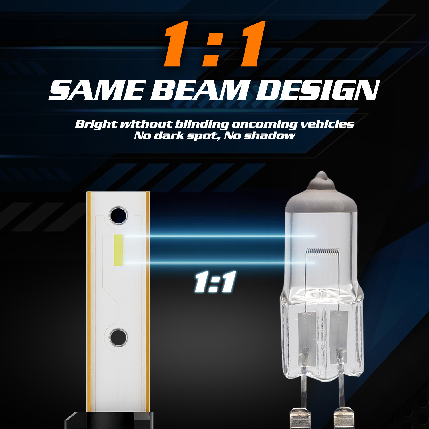 Pair H27W/2 881 6500K LED Headlight Bulb High/Low Beam Fog Lighting DRL 12V/24V