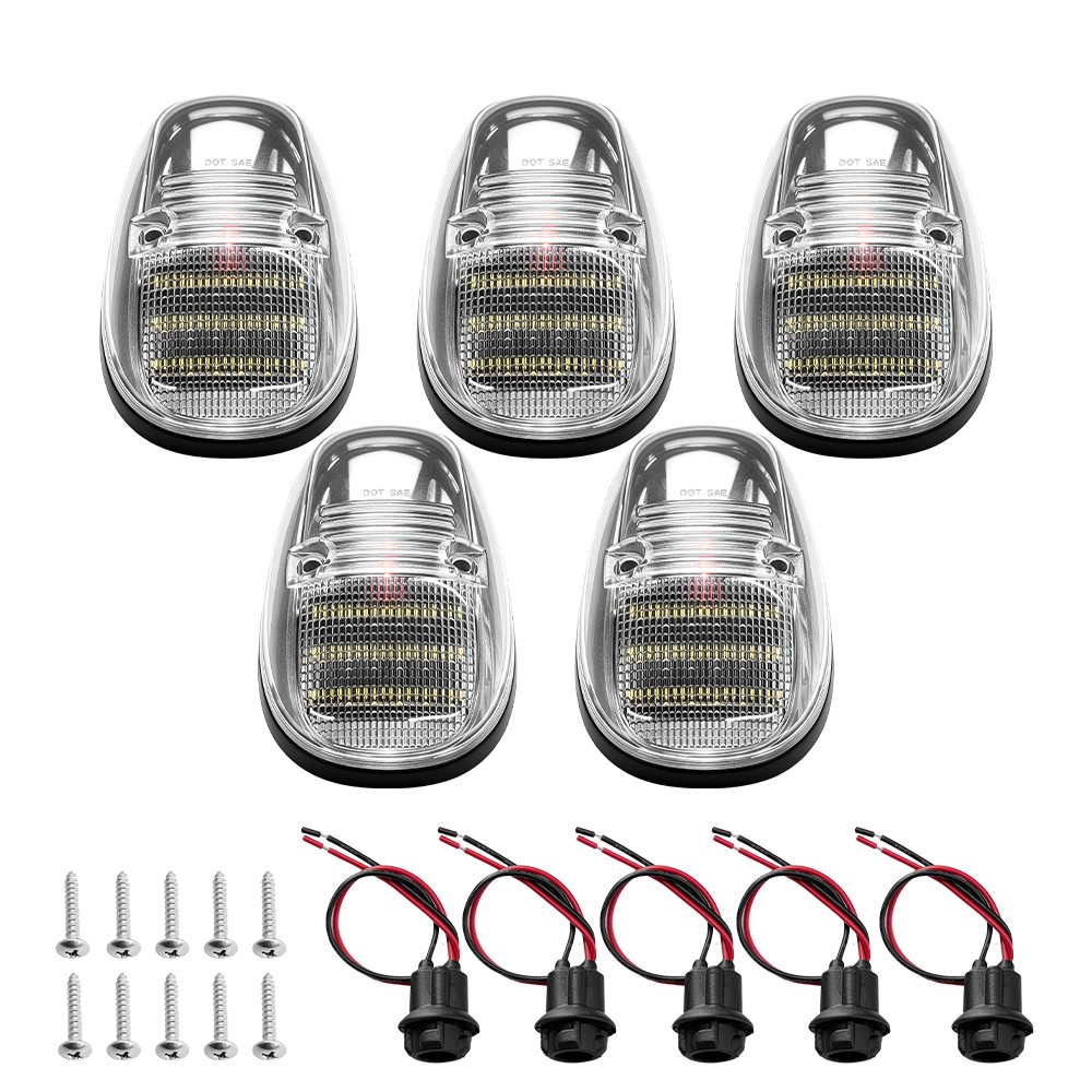 5X Clear White LED Roof Cab Running Signal Lights For Dodge Ram 1500 2500 99-02