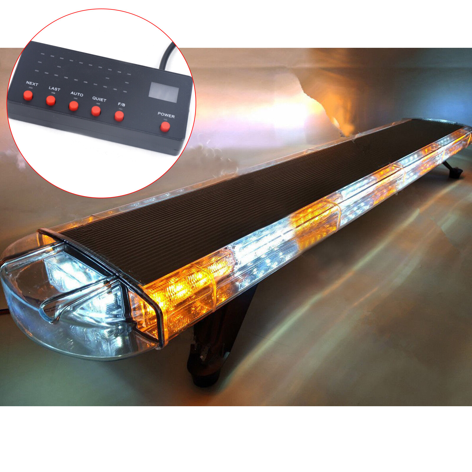 96-LED Light Emergency Beacon Warn Light Bar Tow Truck Response Strobe DC12-24V