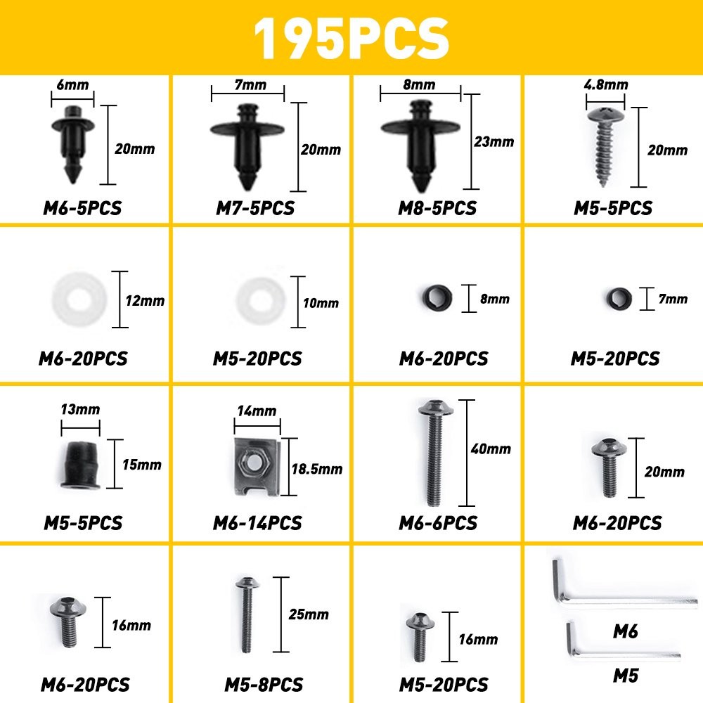 Complete Fairing Bolt Body Screws Kit Set For Yamaha YZF R6 R1 R6S YZF600R FZ6/R