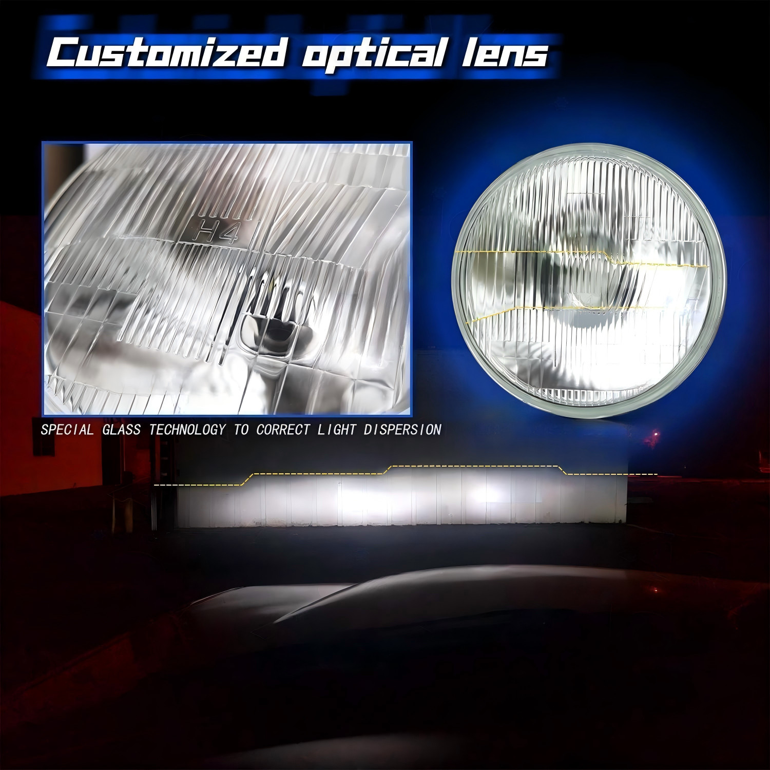4PCS 5.75″ 5-3/4″ LED Headlights for GMC C15/C1500 1961-1972 Pickup C2500