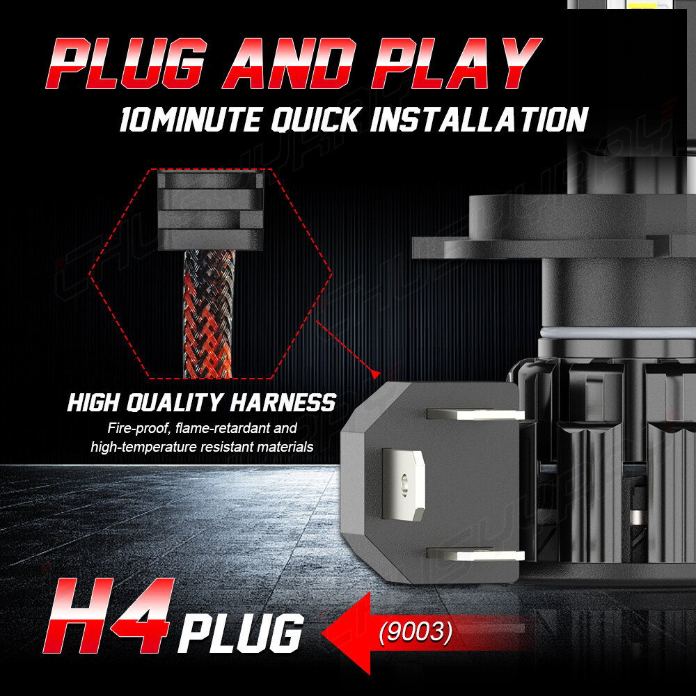 H4 9003-HB2 40W Xenon LED Headlight High Low Dual Beam Light Bulbs Lamps