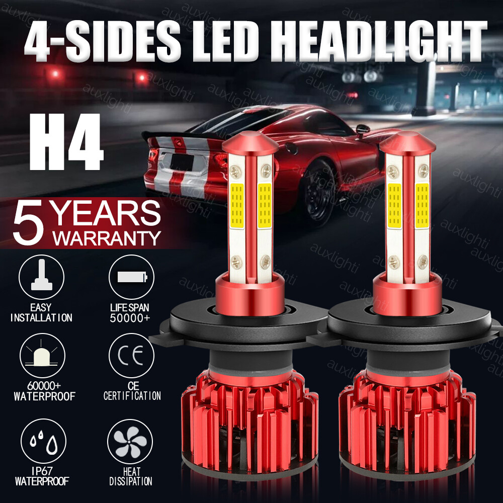 Pair 9003/H4 LED Headlight Bulbs Conversion Kit High/Low Beam 6500K Bright White