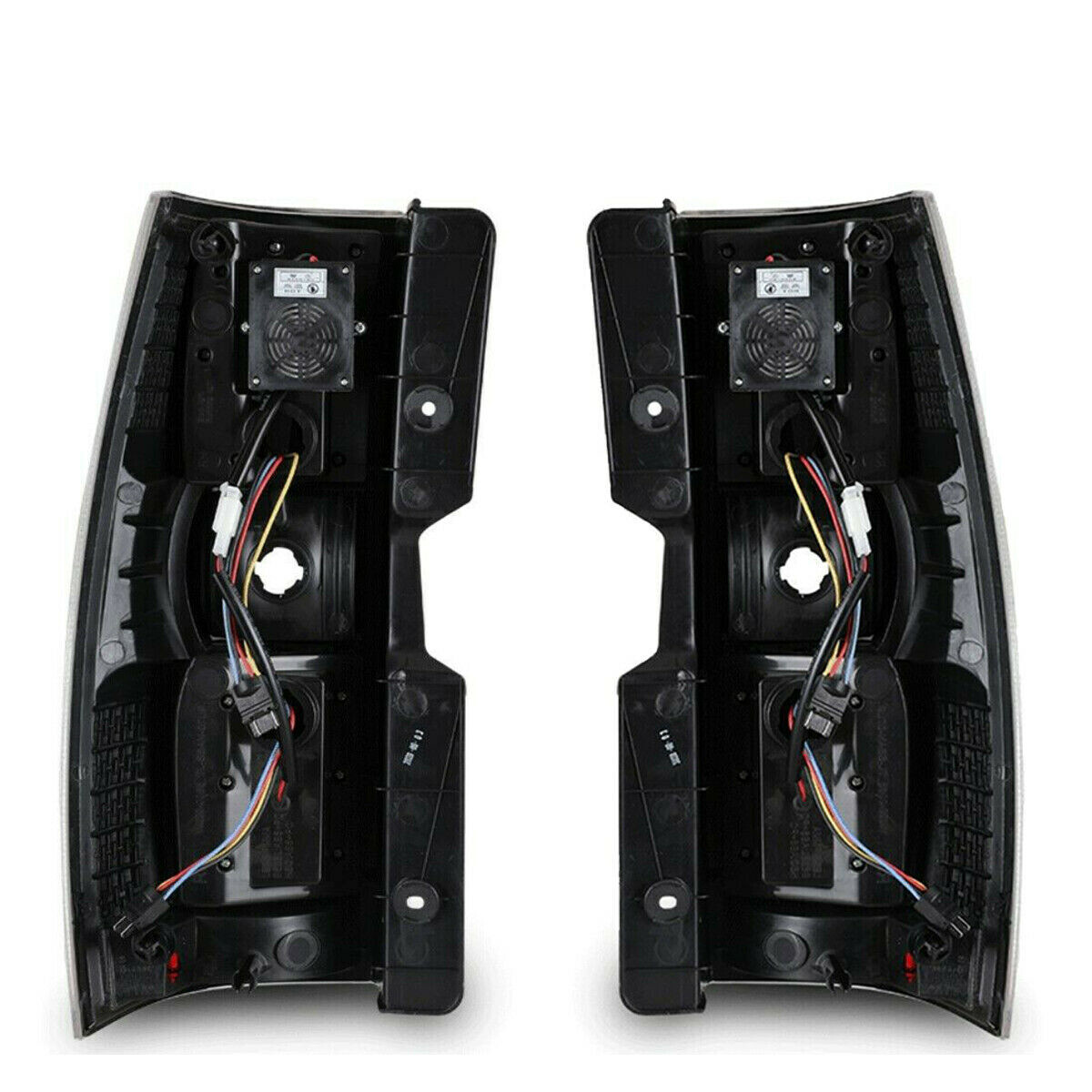 For 2007-2014 Chevy Suburban Tahoe LED Tail Lights Chrome Red Rear Brake Lamps