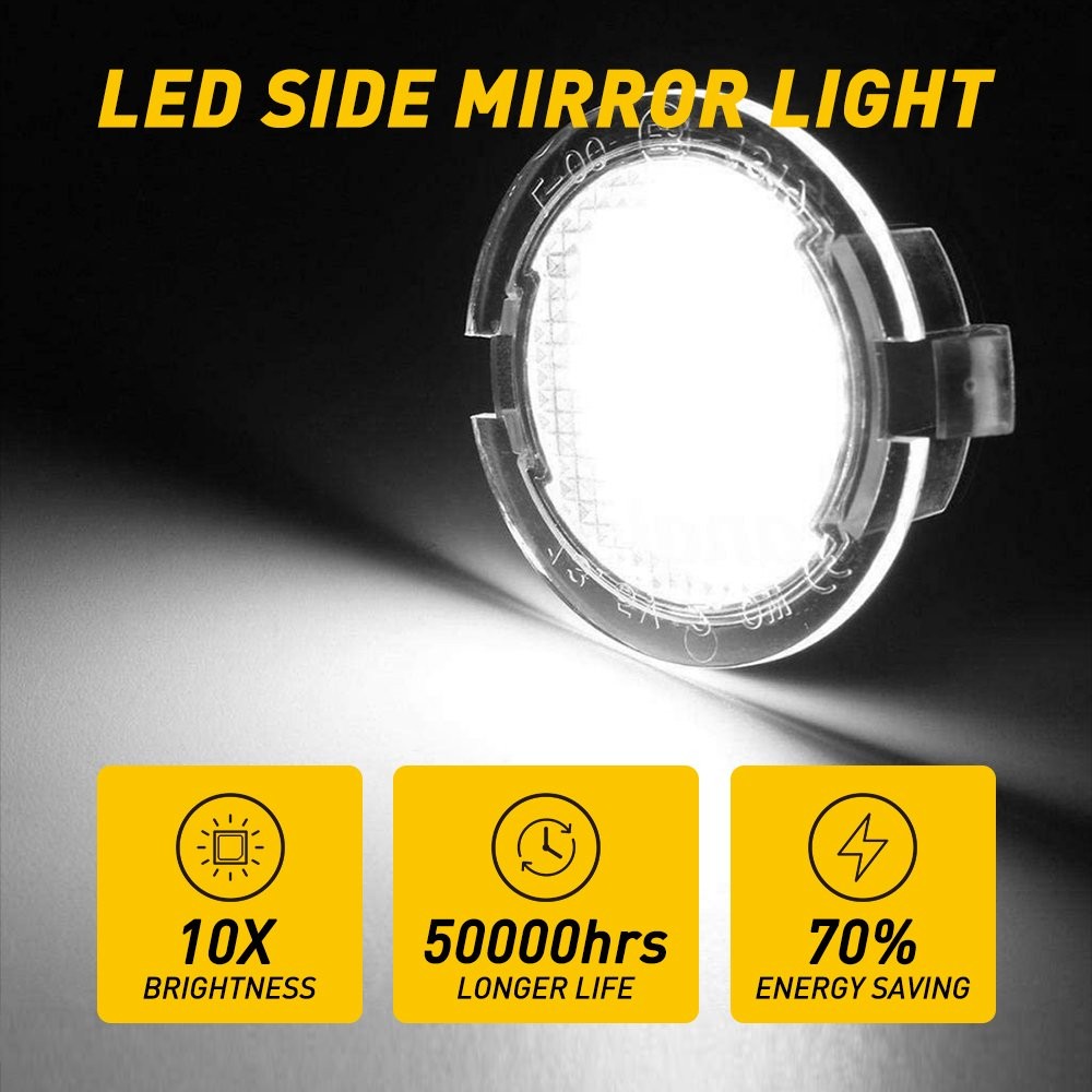 Xenon White LED Puddle Lights For Ford Edge Taurus Flex F150 Side Mirror Lights