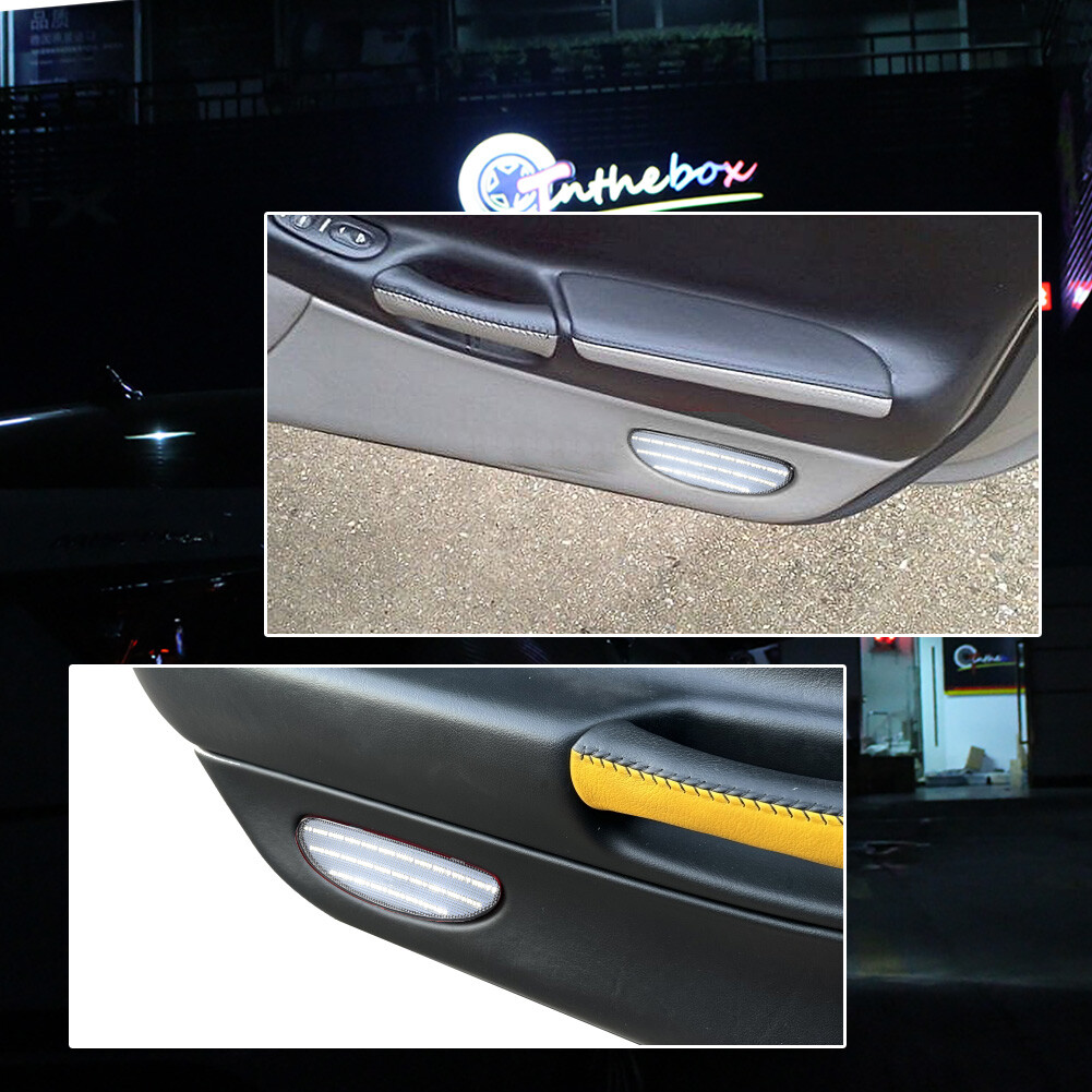Clear White LED Inner Door Panel Reflector Plate Light For Corvette 1997-2004 C5