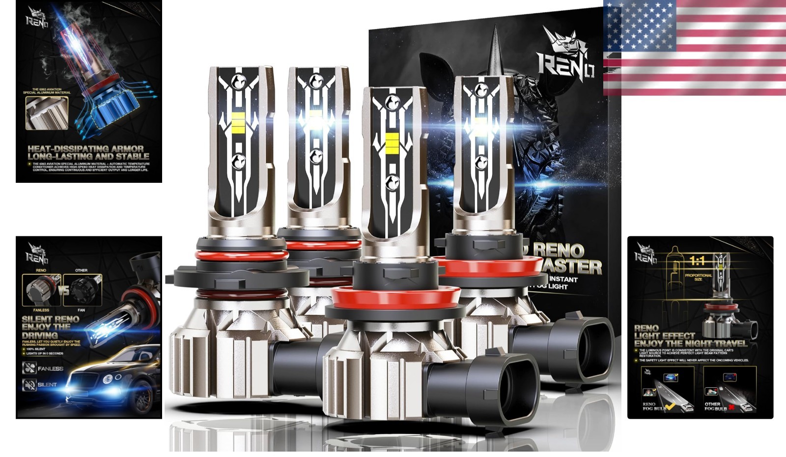 Long Lasting H11 9005 Fog Bulbs Aviation Aluminum Shell for Weather Resistance