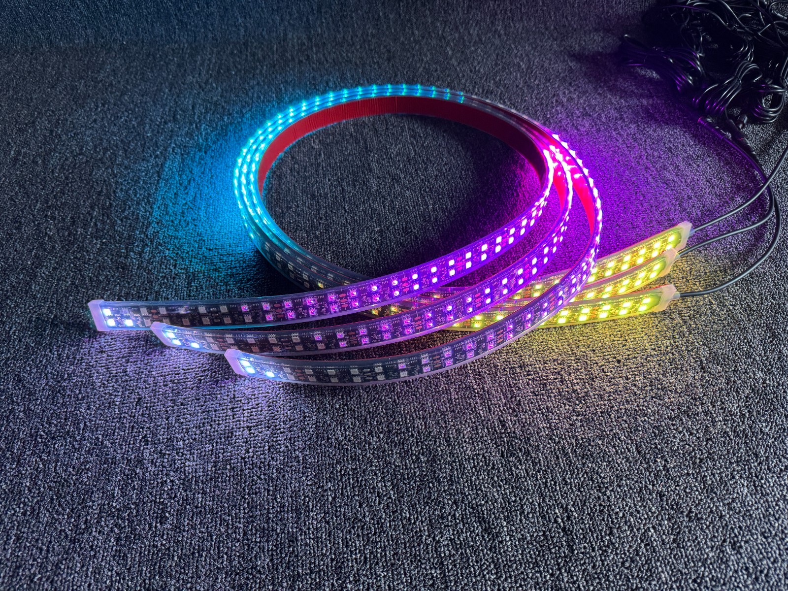 Dream Color Double Row 2x 4FT +2x 6.5FT CHASING Underglow Light Bluetooth Strips