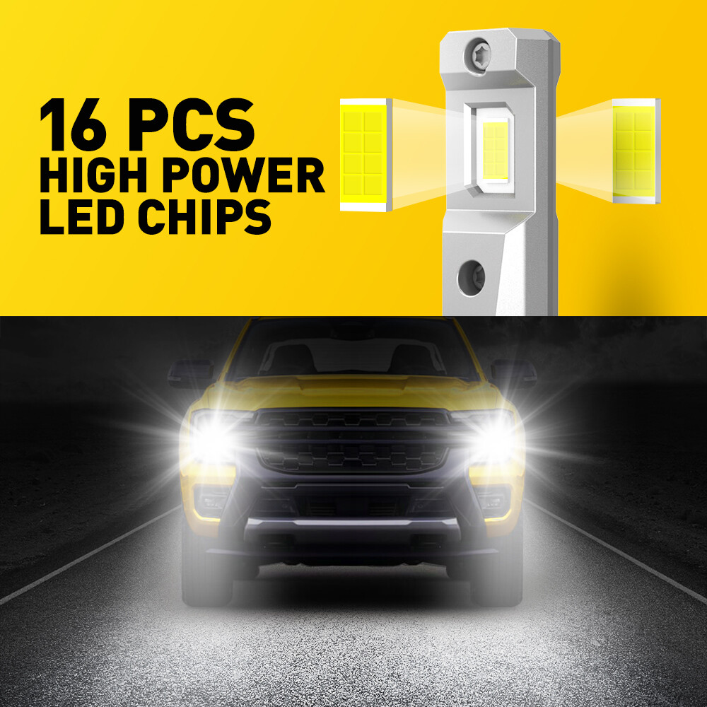H11 H8 H9 LED Headlight Kit High Low Beam Bulb Super Bright 6500K White 360000LM