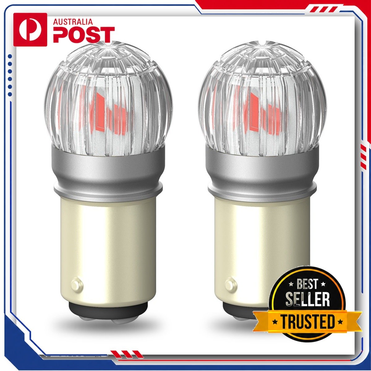 2X 1157 LED BAY15D Brake/Stop Light Tail Bulb Pure Red Bright