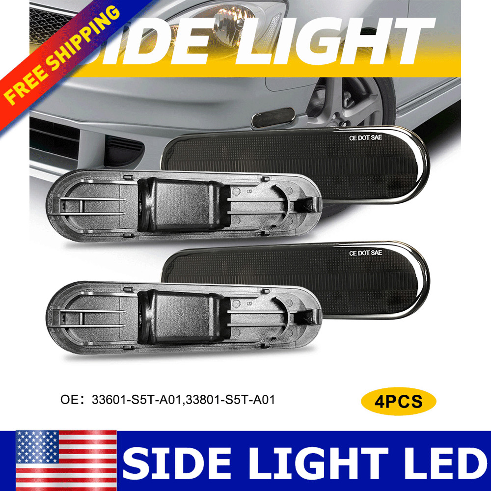 4X Front+Rear Side Marker Lights for 2002-2005 Honda Civic Si/ SiR EP3 Hatchback