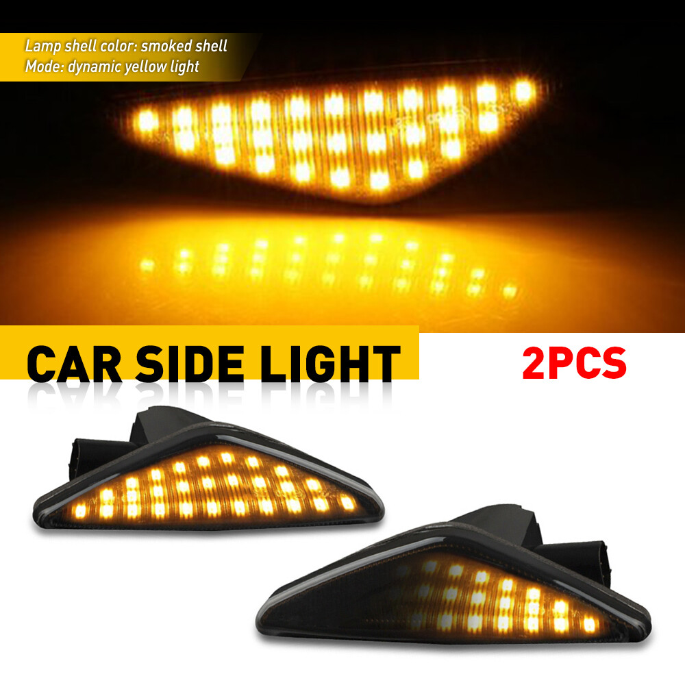 For 07-13 BMW X5 SUV E70 Smoked Fender Signal Side Marker Lights Car Accessories