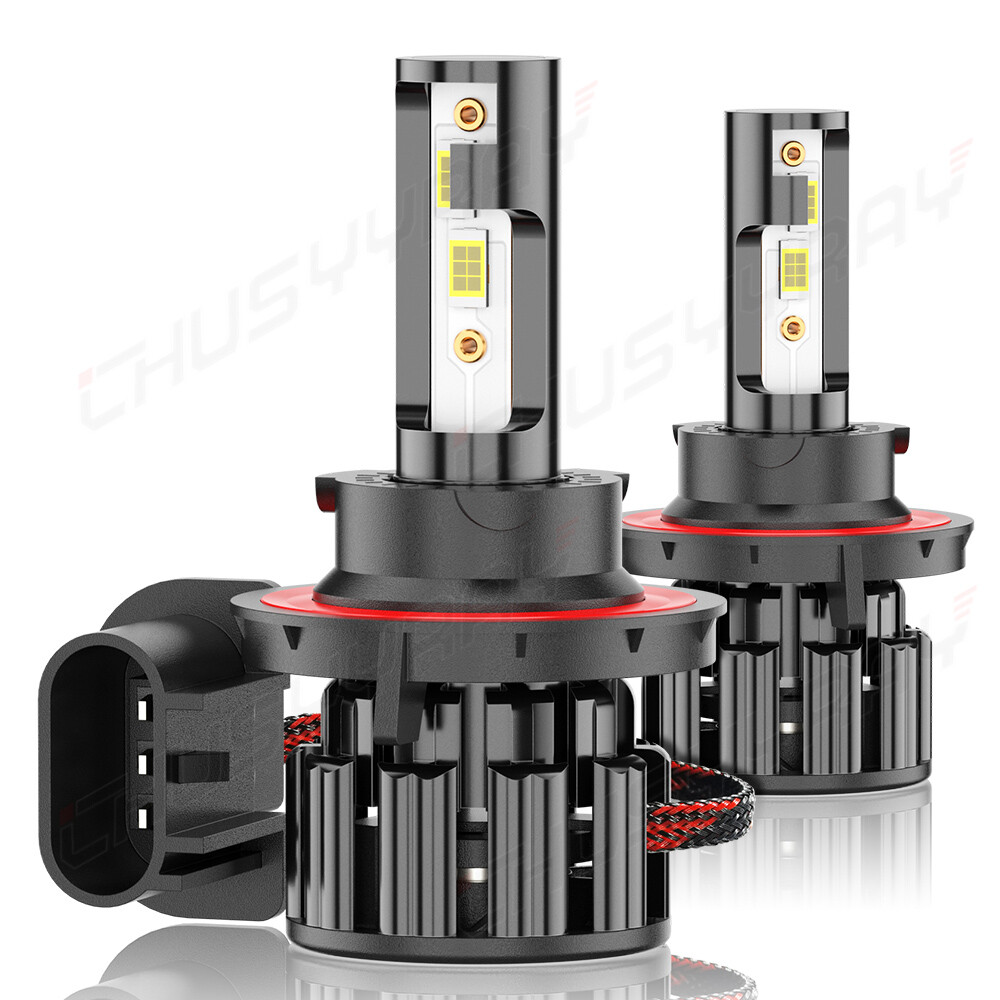 H13 9008 LED Headlight Bulbs Kit 100W 20000LM High & Low Beam Super Bright White
