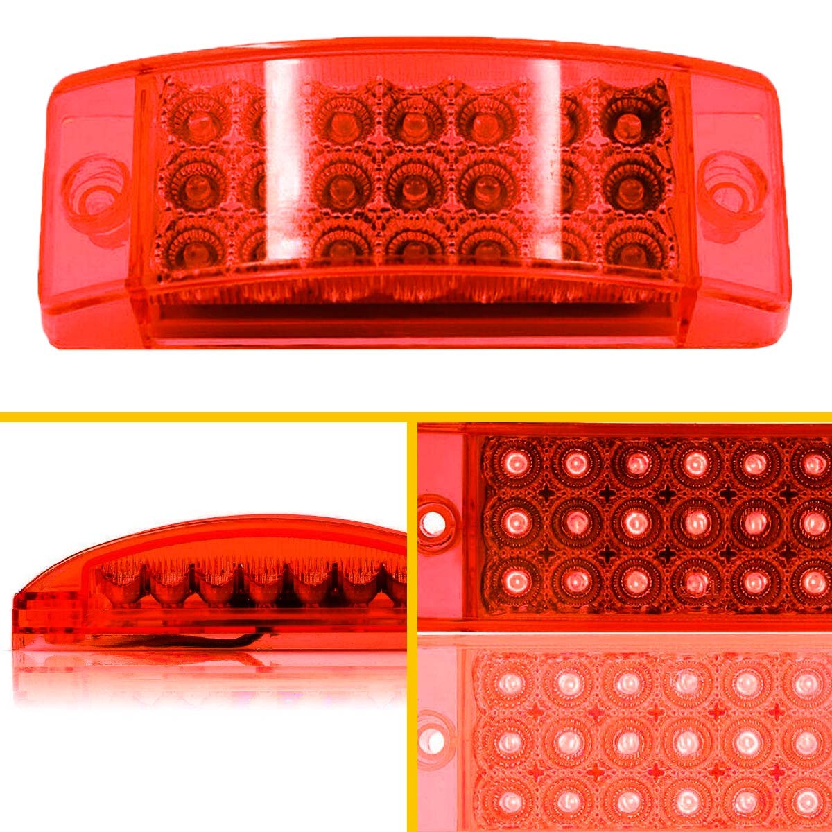 Amber Red Car Truck Trailer RV 2.6″ Side 21-SMDs Marker Lights Waterproof OXILAM