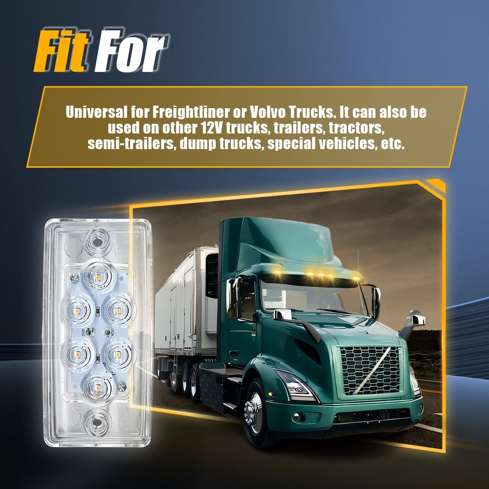 5-50X Clear Cab Roof Marker Running Light Indicator For Freightliner Volvo Truck