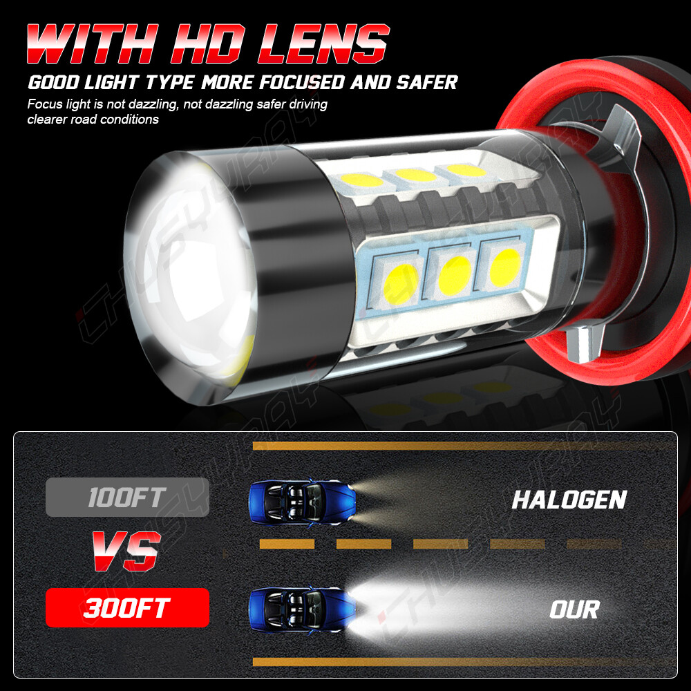 6x H7 H11B H11 LED Headlights + Fog Light Bulbs FOR Hyundai Santa Fe 2013-2016