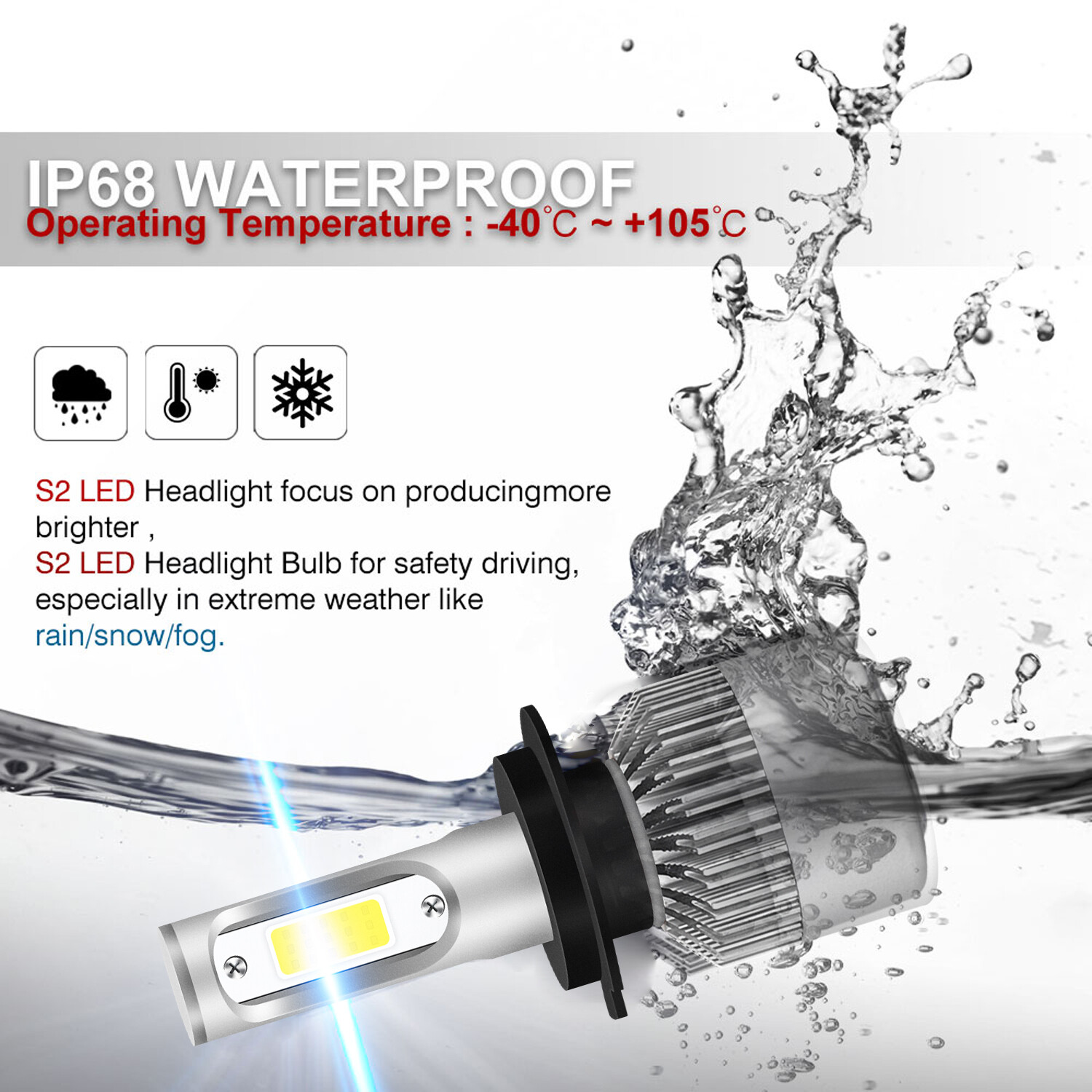 Combo H7 H11B LED Headlight High&Low Beam Bulbs 6000K For Kia Forte 2010-2013
