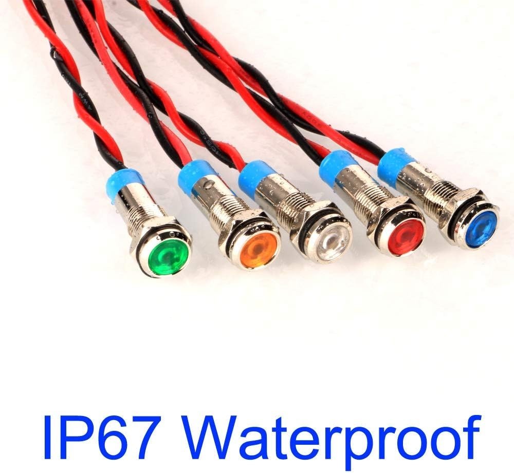AC/DC 12-24V Multicolor LED Signal Lamp Set – 10 Waterproof Lights for Vehicles