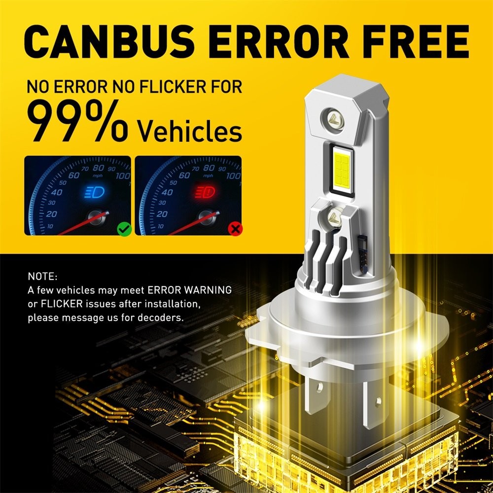 2/4x AXUITO H7 6500K LED Headlight Kit High Low Beam Bulbs 30000LM White Super