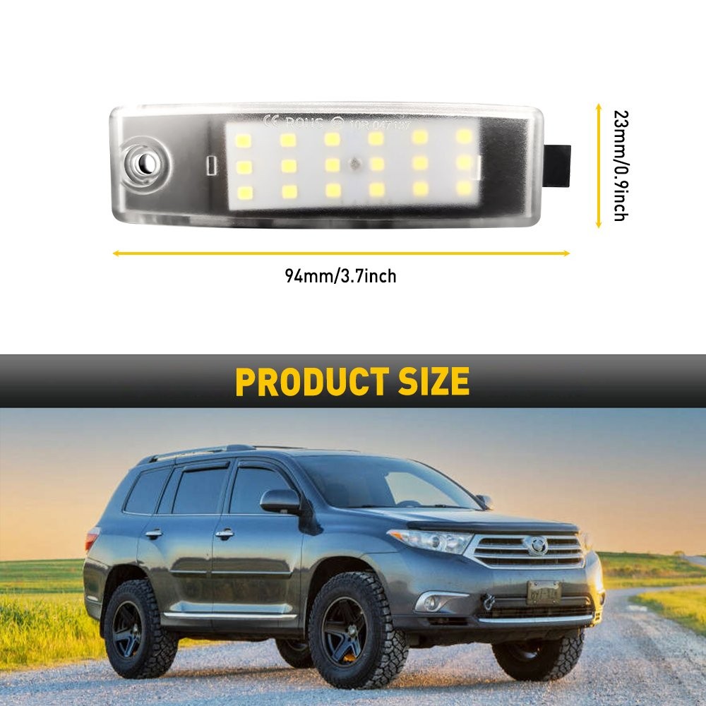 AUXITO 18LED Light License Plate Tag Lamp 6000K For 2008-2013 Toyota Highlander